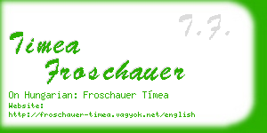 timea froschauer business card